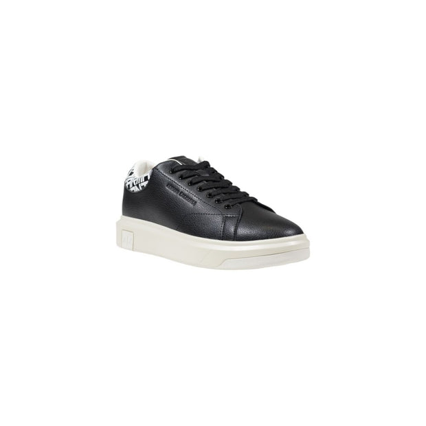 Armani Exchange Black And White Leather Low Top Sneakers