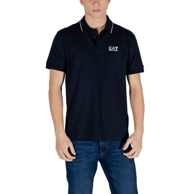 EA7 Emporio Armani Blue Cotton Polo Shirt