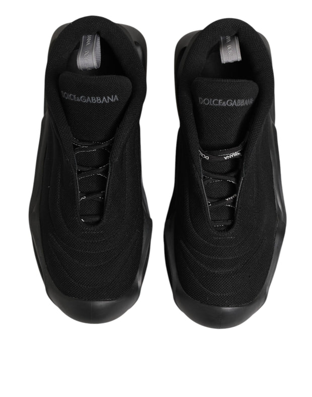 Dolce & Gabbana Black Lace Up Wave Low Top Men Sneaker Shoes