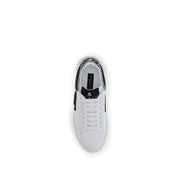 Philipp Plein White Calf Leather Bos Taurus Athletic Sneakers