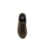 Fendi Brown Rubber Low Top Sneakers