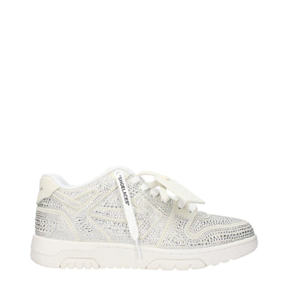 Off White Beige Læder Lav Top Sneakers Front Side Logo