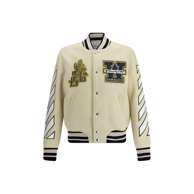Off-White Cream Polyamide Bomber