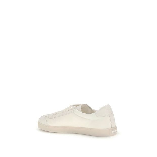 Prada Cream Polyamide Low Top Sneakers