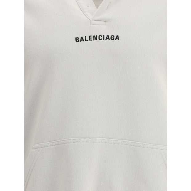 Balenciaga White Cotton Sweatshirt