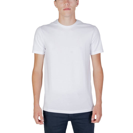 Armani Exchange Hvid Bomuld T Shirt Med Logo Til Herrer