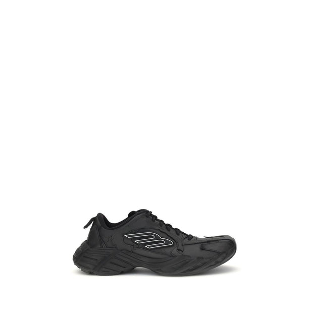 Balenciaga Black Calf Leather Bos Taurus Athletic Sneakers