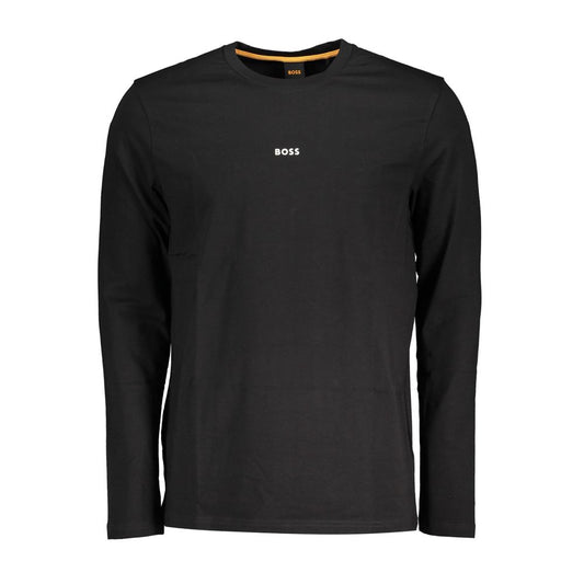 Hugo Boss Langærmet Bomuld T Shirt Med Logo Økologisk