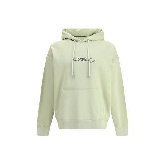 Off-White Grøn Bomuld Sweatshirt Logo Broderet Streetwear