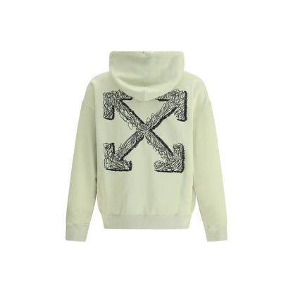Off-White Grøn Bomuld Sweatshirt Logo Broderet Streetwear