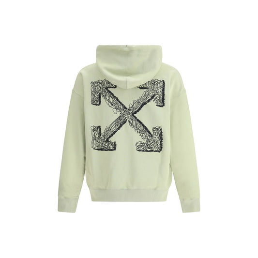 Off-White Grøn Bomuld Sweatshirt Logo Broderet Streetwear
