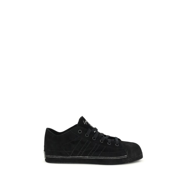 Y-3 Black Leather Low Top Sneakers