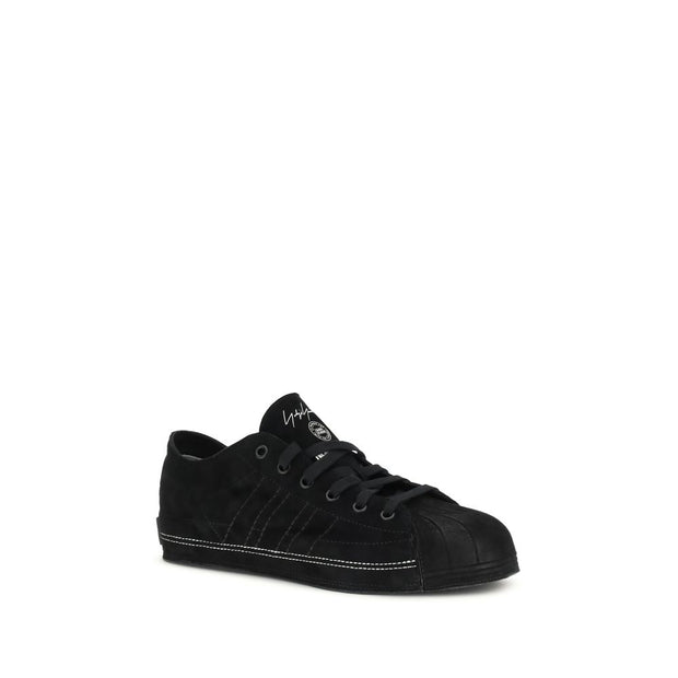 Y-3 Black Leather Low Top Sneakers