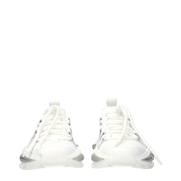Dolce & Gabbana White Fabric Athletic Sneakers