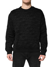Dolce & Gabbana Black Monogram Crew Neck Sweatshirt Sweater