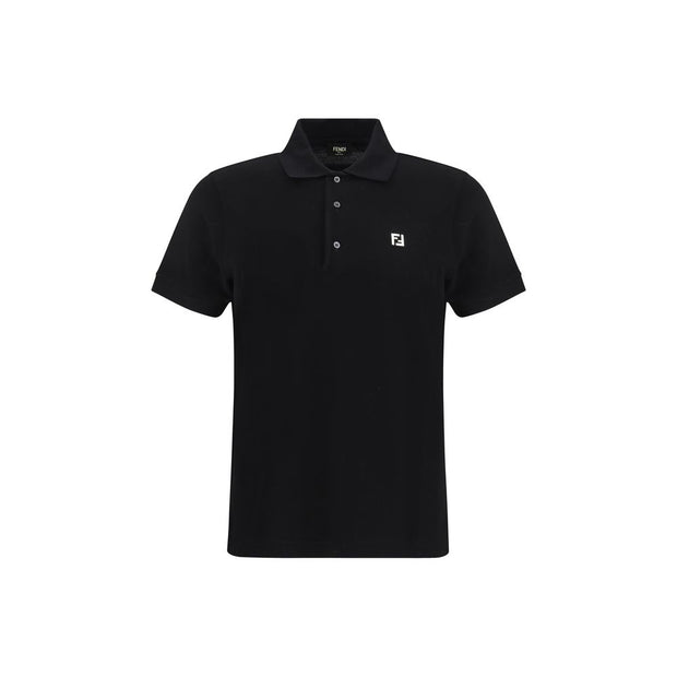 Fendi Black Cotton Polo Shirt