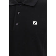 Fendi Black Cotton Polo Shirt