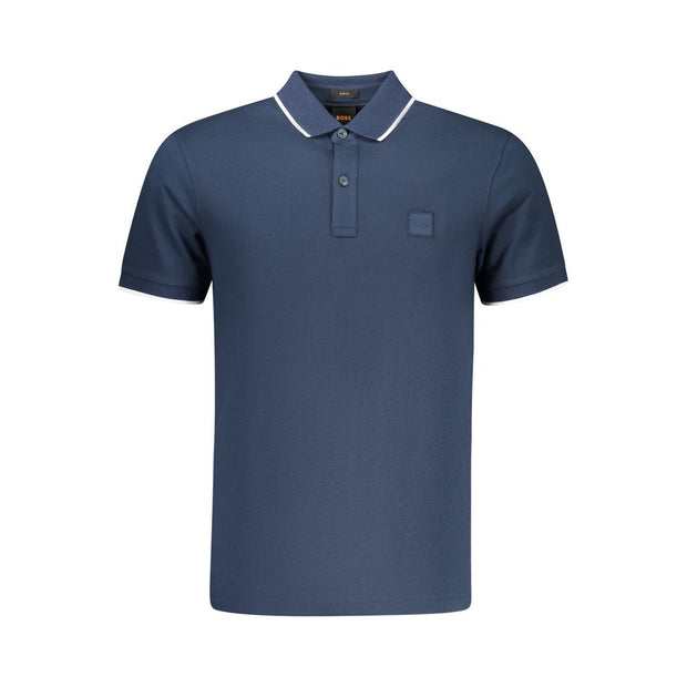 Hugo Boss Blue Cotton Men Polo Shirt