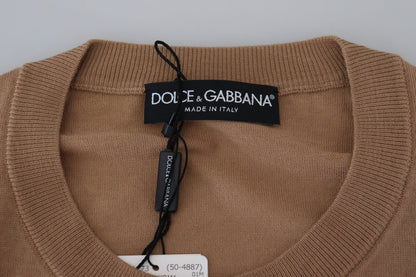 Dolce & Gabbana Beige Cashmere Crown Logo Pullover Sweater - Le schmidt