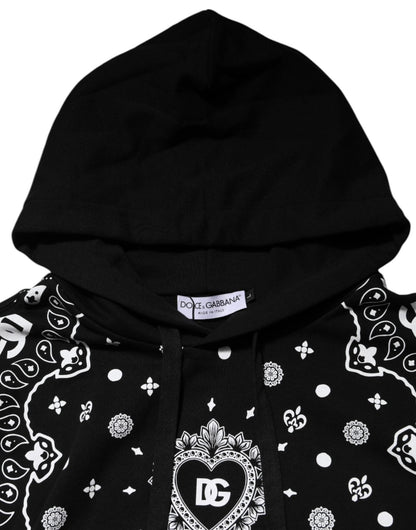 Dolce & Gabbana Black Bandana Hooded Men Sweatshirt Sweater - Le schmidt