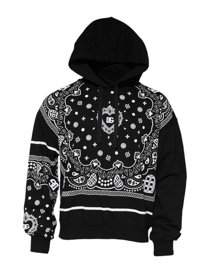 Dolce & Gabbana Black Bandana Hooded Men Sweatshirt Sweater - Le schmidt