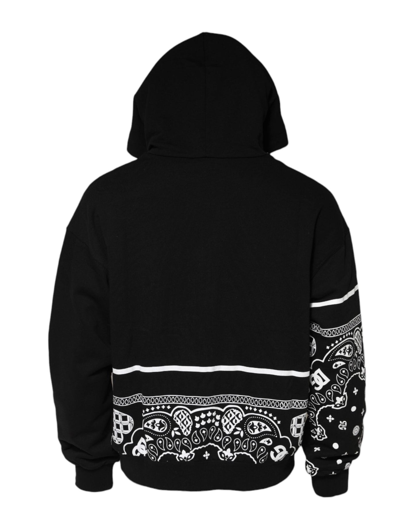 Dolce & Gabbana Black Bandana Hooded Men Sweatshirt Sweater - Le schmidt