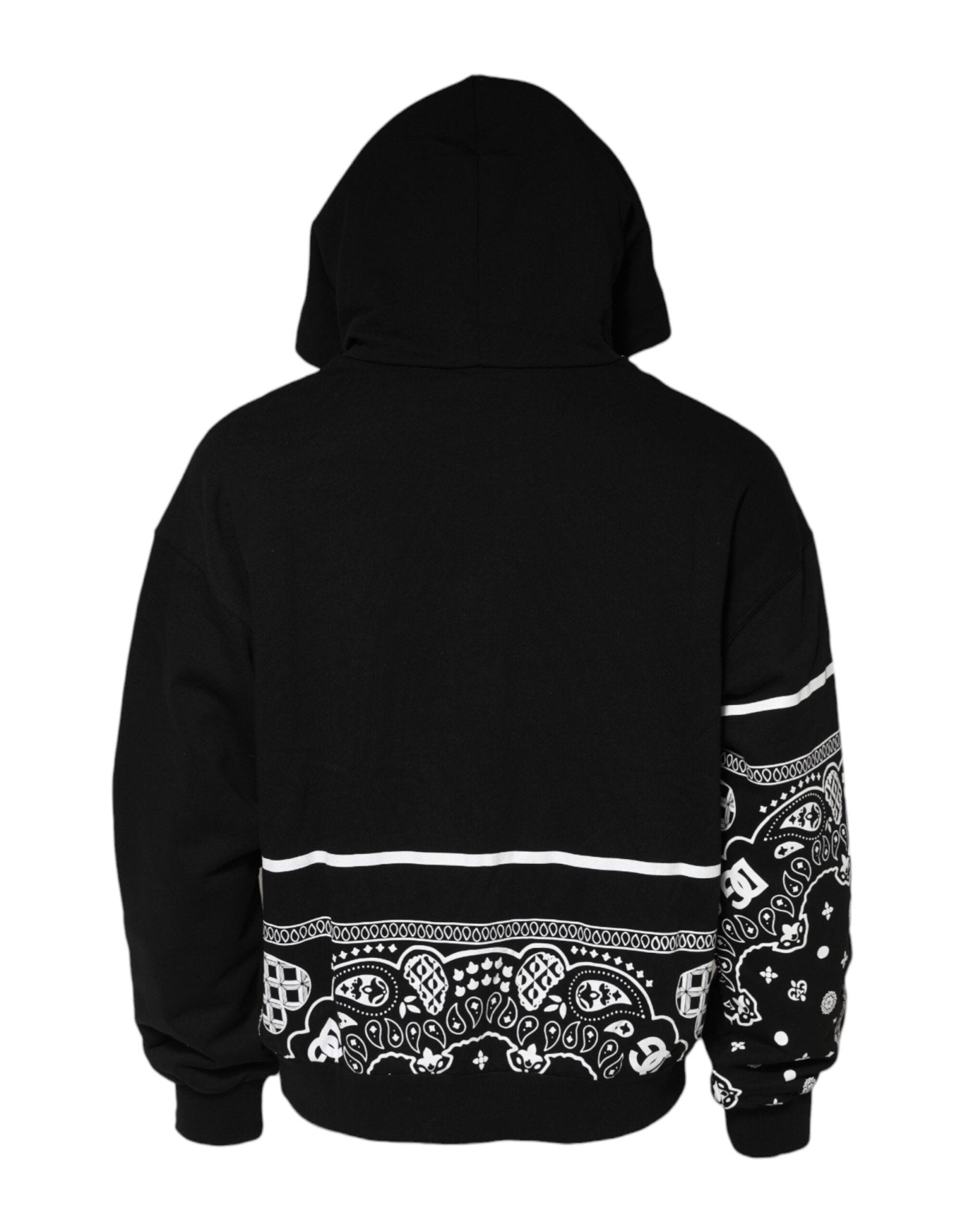 Dolce & Gabbana Black Bandana Hooded Men Sweatshirt Sweater - Le schmidt