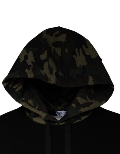 Dolce & Gabbana Black Camouflage Hooded Sweatshirt Sweater - Le schmidt