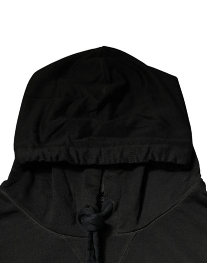 Dolce & Gabbana Black Cotton Hooded DG Shield Pullover Sweater - Le schmidt
