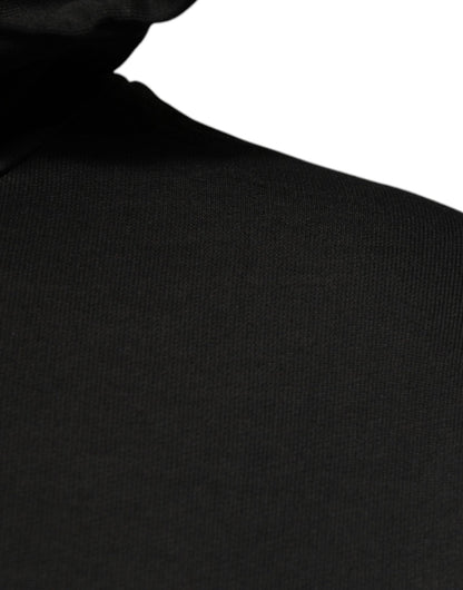 Dolce & Gabbana Black Cotton Hooded DG Shield Pullover Sweater - Le schmidt