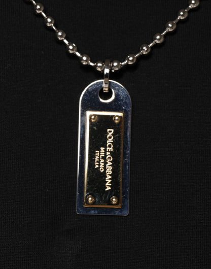 Dolce & Gabbana Black Cotton Necklace Embellished T-shirt - Le schmidt