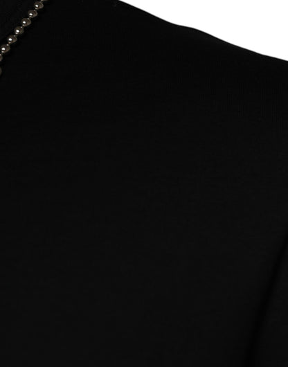 Dolce & Gabbana Black Cotton Necklace Embellished T-shirt - Le schmidt