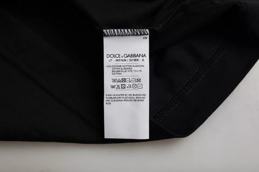 Dolce & Gabbana Black Cotton Round Neck Short Sleeves Men T-shirt - Le schmidt