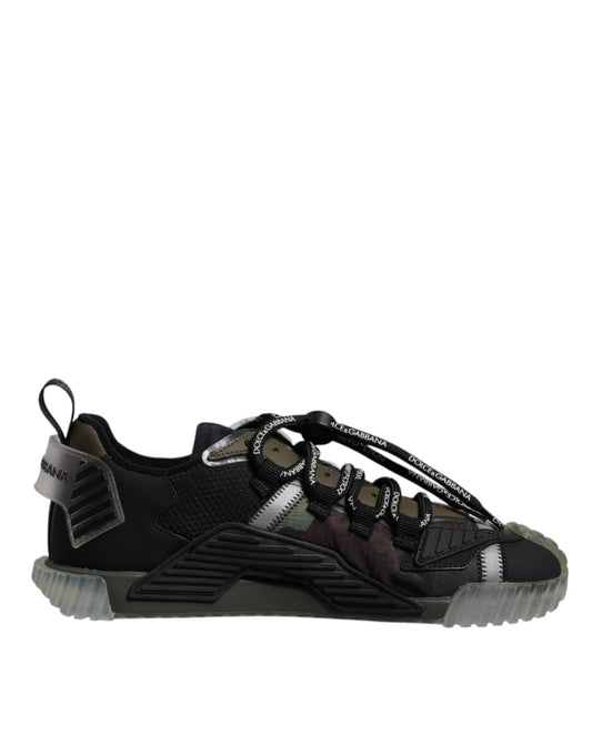 Dolce & Gabbana Black Green Camo NS1 Low Top Sneakers Shoes - Le schmidt