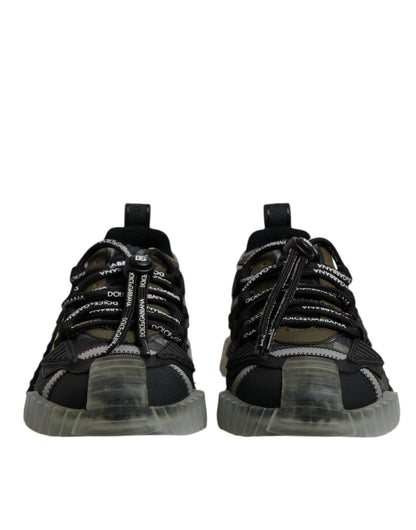 Dolce & Gabbana Black Green Camo NS1 Low Top Sneakers Shoes - Le schmidt