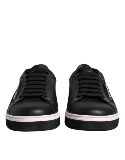 Dolce & Gabbana Black Leather Low Top Men Sneakers Shoes - Le schmidt