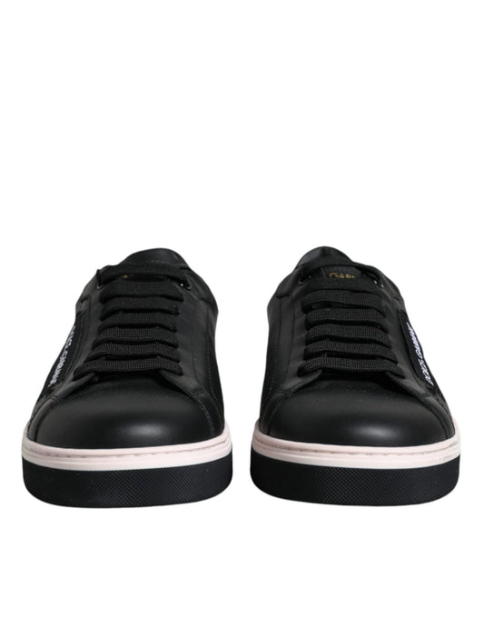 Dolce & Gabbana Black Leather Low Top Men Sneakers Shoes - Le schmidt