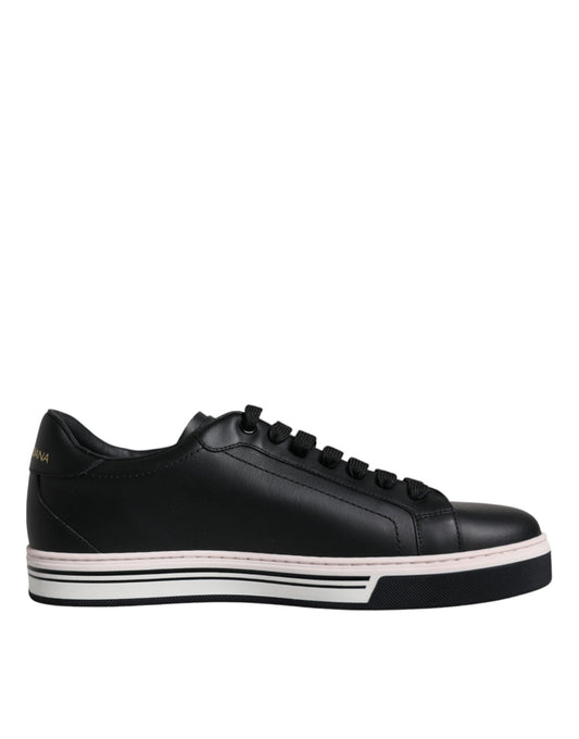 Dolce & Gabbana Black Leather Low Top Men Sneakers Shoes - Le schmidt