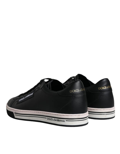 Dolce & Gabbana Black Leather Low Top Men Sneakers Shoes - Le schmidt