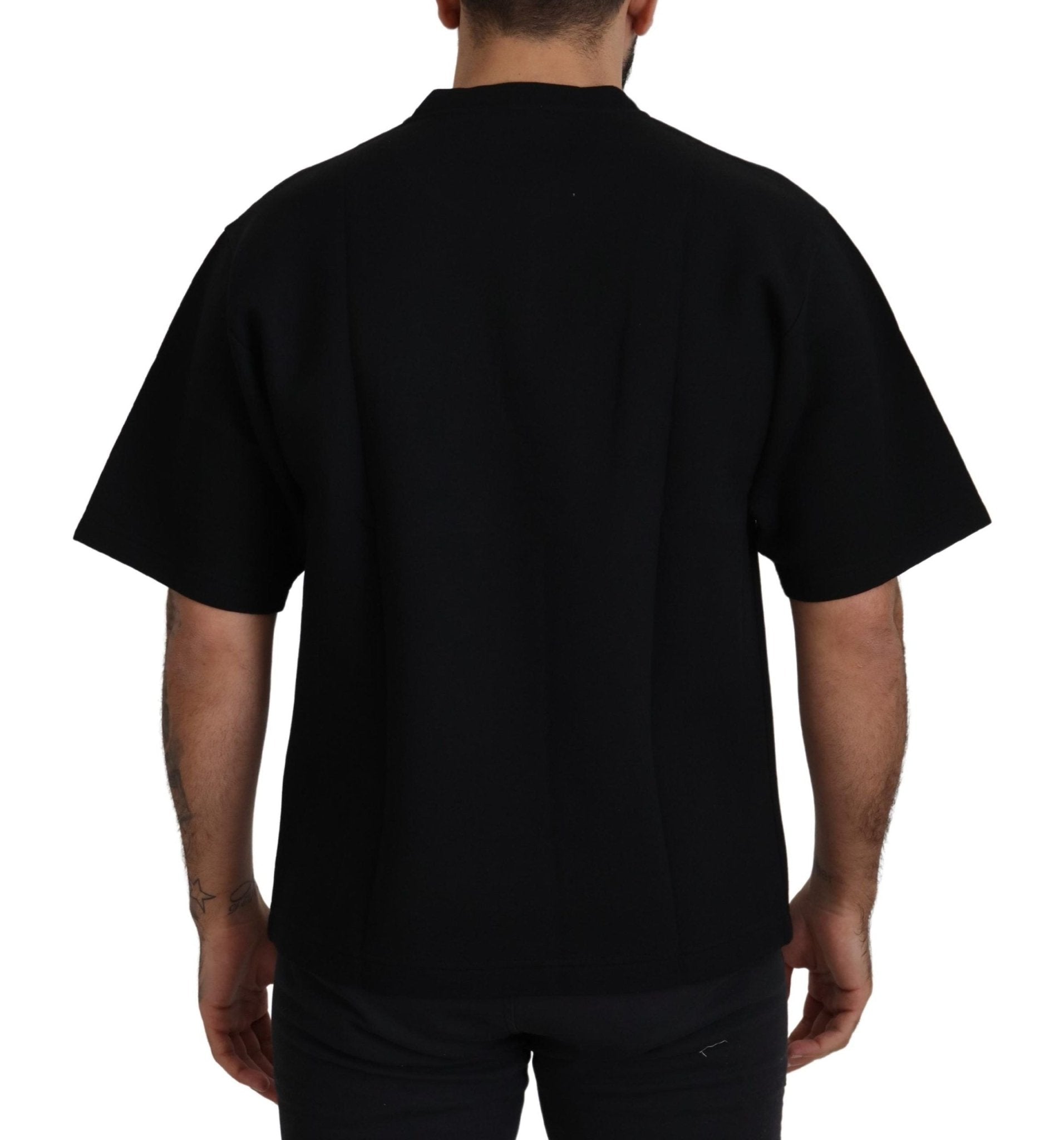 Dolce & Gabbana Black Logo Cotton Crewneck T-shirt - Le schmidt