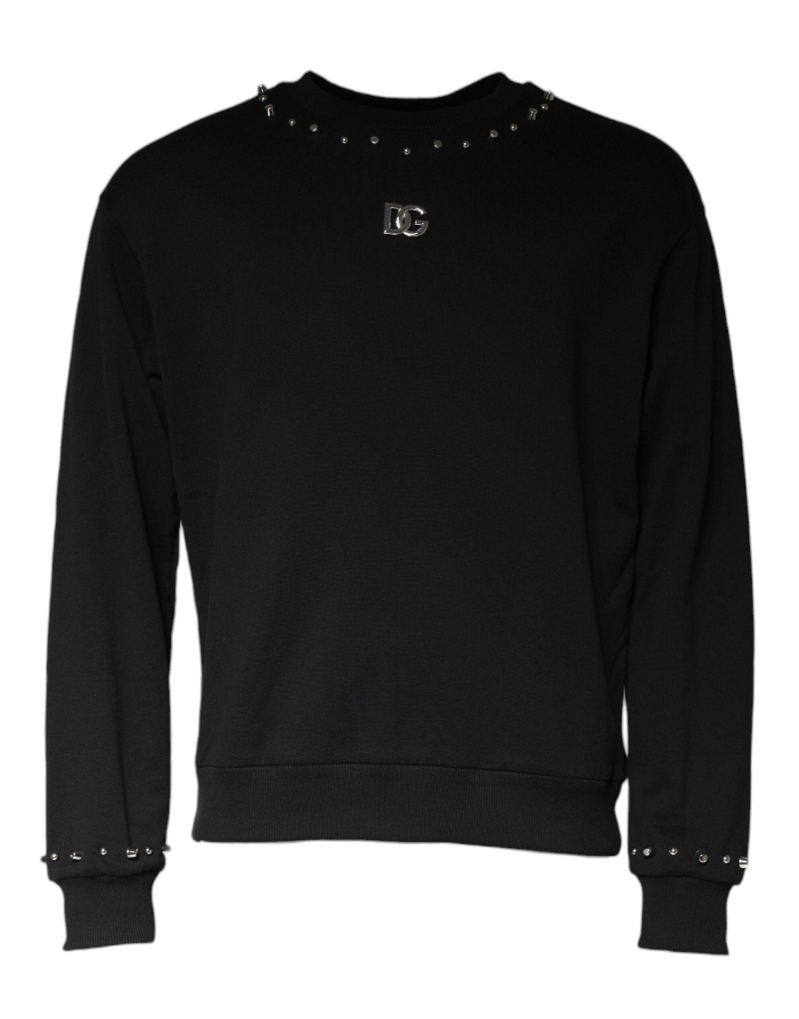 Dolce & Gabbana Black Logo Stud Pullover Sweatshirt Sweater - Le schmidt