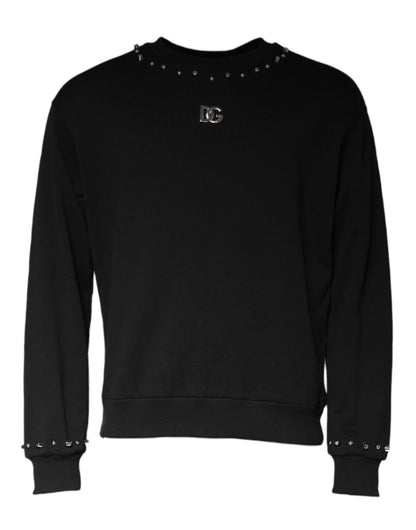 Dolce & Gabbana Black Logo Stud Pullover Sweatshirt Sweater - Le schmidt