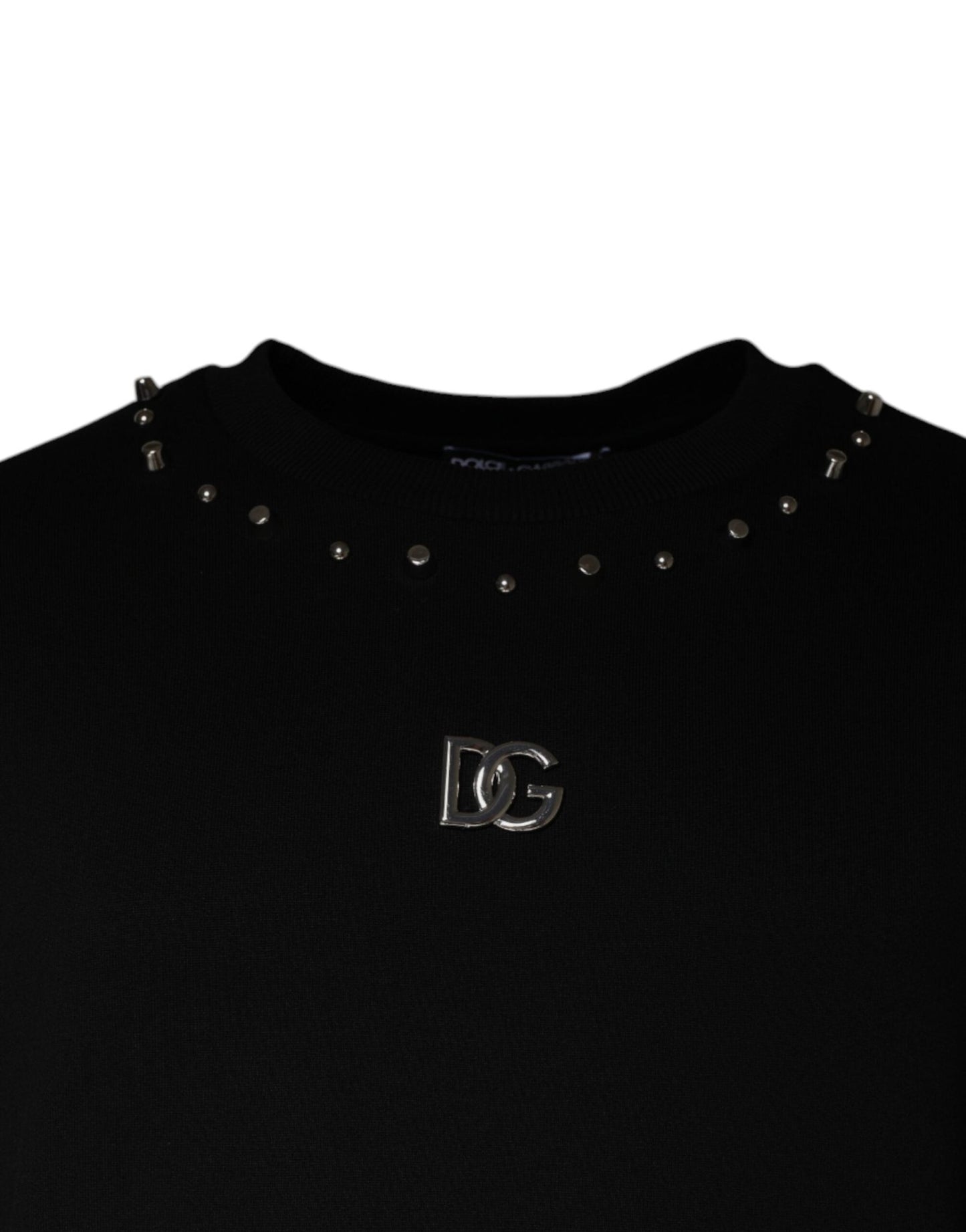 Dolce & Gabbana Black Logo Stud Pullover Sweatshirt Sweater - Le schmidt