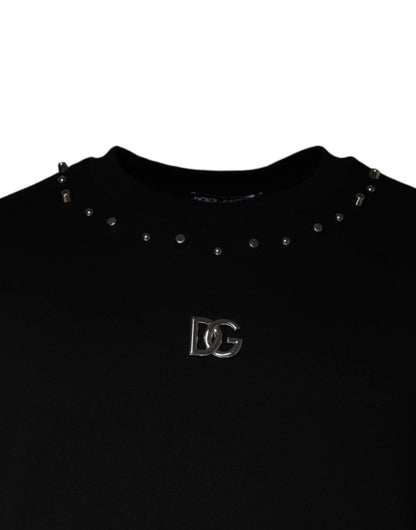 Dolce & Gabbana Black Logo Stud Pullover Sweatshirt Sweater - Le schmidt