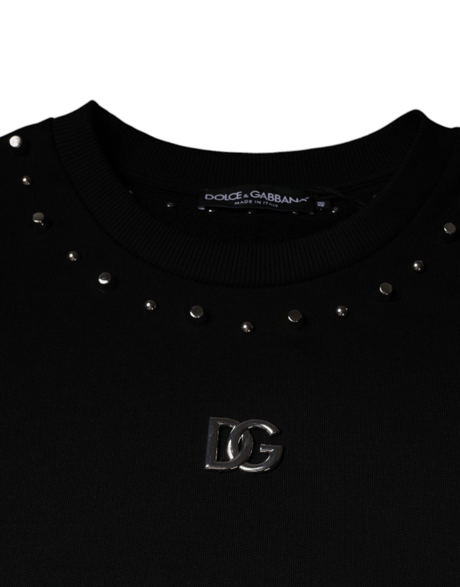 Dolce & Gabbana Black Logo Stud Pullover Sweatshirt Sweater - Le schmidt