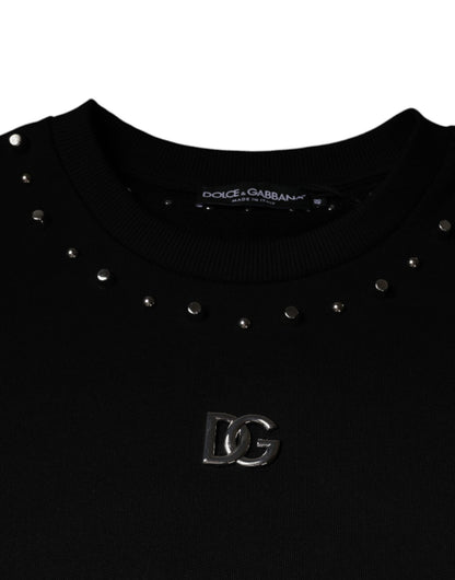 Dolce & Gabbana Black Logo Stud Pullover Sweatshirt Sweater - Le schmidt