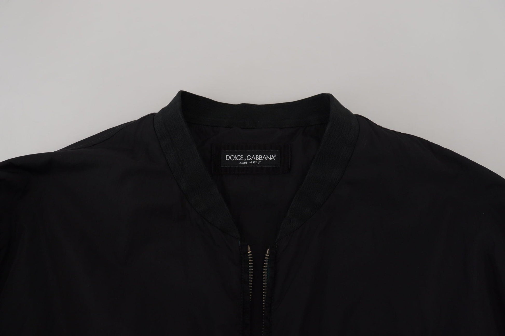 Dolce & Gabbana Black Nylon Logo Bomber Zipper Jacket - Le schmidt
