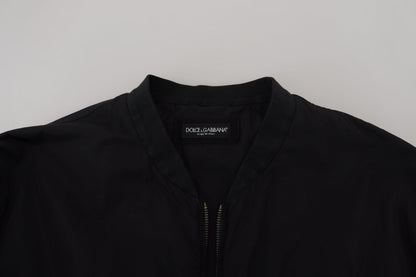 Dolce & Gabbana Black Nylon Logo Bomber Zipper Jacket - Le schmidt