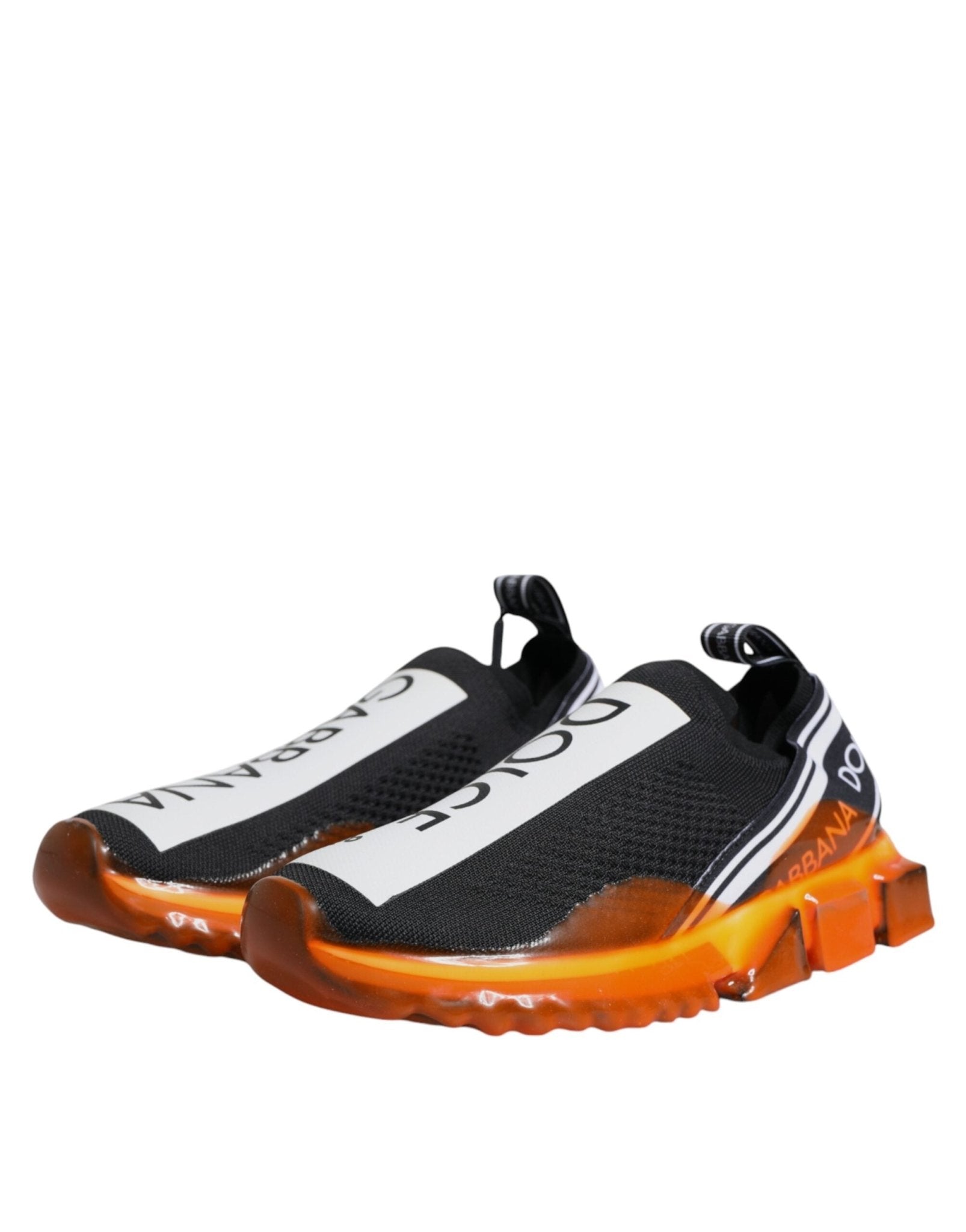 Dolce & Gabbana Black Orange Sorrento Slip On Sneakers Shoes - Le schmidt