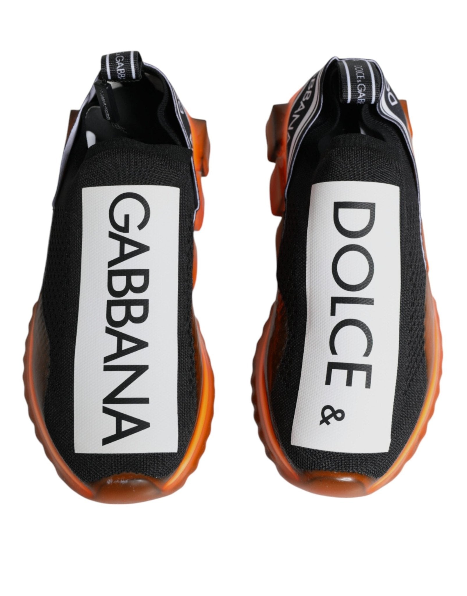 Dolce & Gabbana Black Orange Sorrento Slip On Sneakers Shoes - Le schmidt